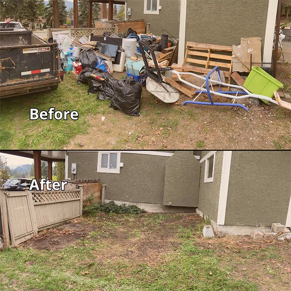 Before and After Yard Waste Removal Service
